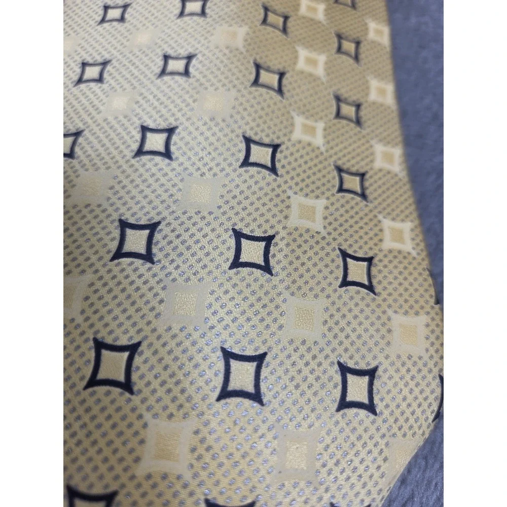 Retro Ruffini Men's‎ Neck Tie Yellow Geometric Classy Sexy Silk 3.75/60